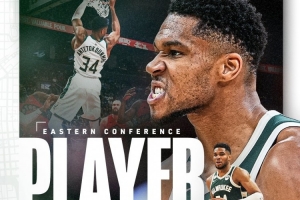 字母哥周最佳海报 赛季前三战场均36分16板7助 投篮命中率68.3%